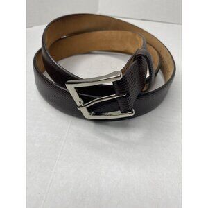 W. Kleinberg Men's Black Leather Interchangeable Silver Buckle Belt Size 46